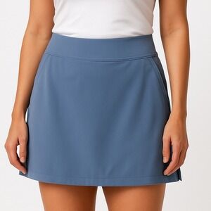 Columbia PFG Women's Skort Blue Medium Elastic Waist‎ Zip Pockets Outdoor Hike